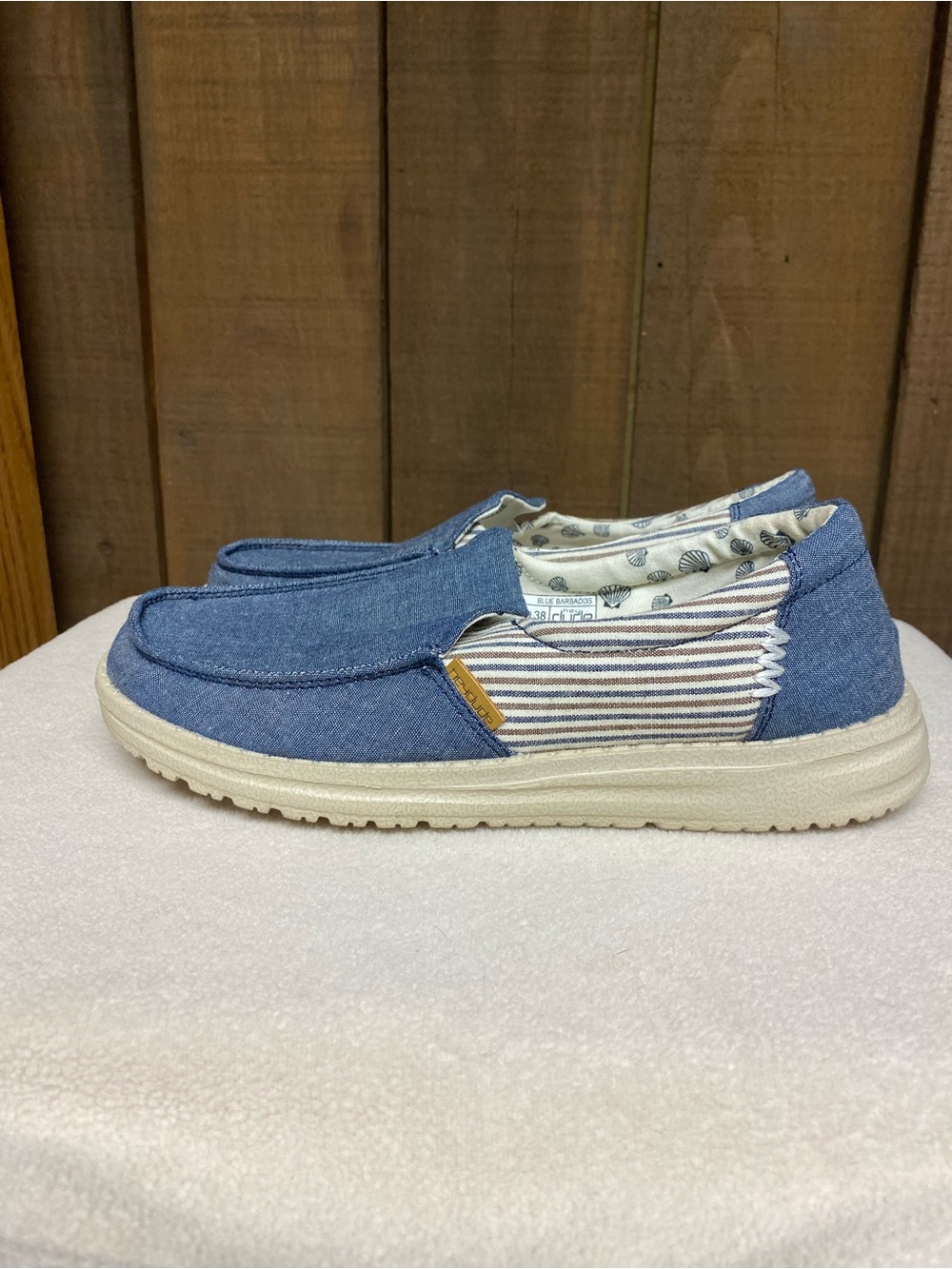 Hey Dude Misty Slip On Loafers Womens 7 Blue Barbados
